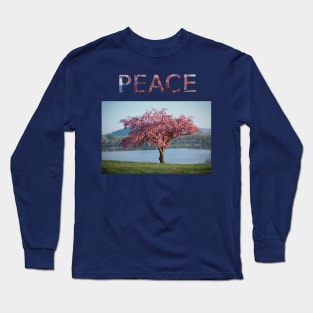 Peace Cherry Blossom Long Sleeve T-Shirt